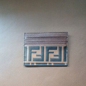 Fendi Gray and Teal Monogram Key Holder